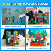 168 PCS Magworld Magnetic Cubes Games Castle, Lava Kingdom, and Mine Set 3 in 1 Toys-Soyee