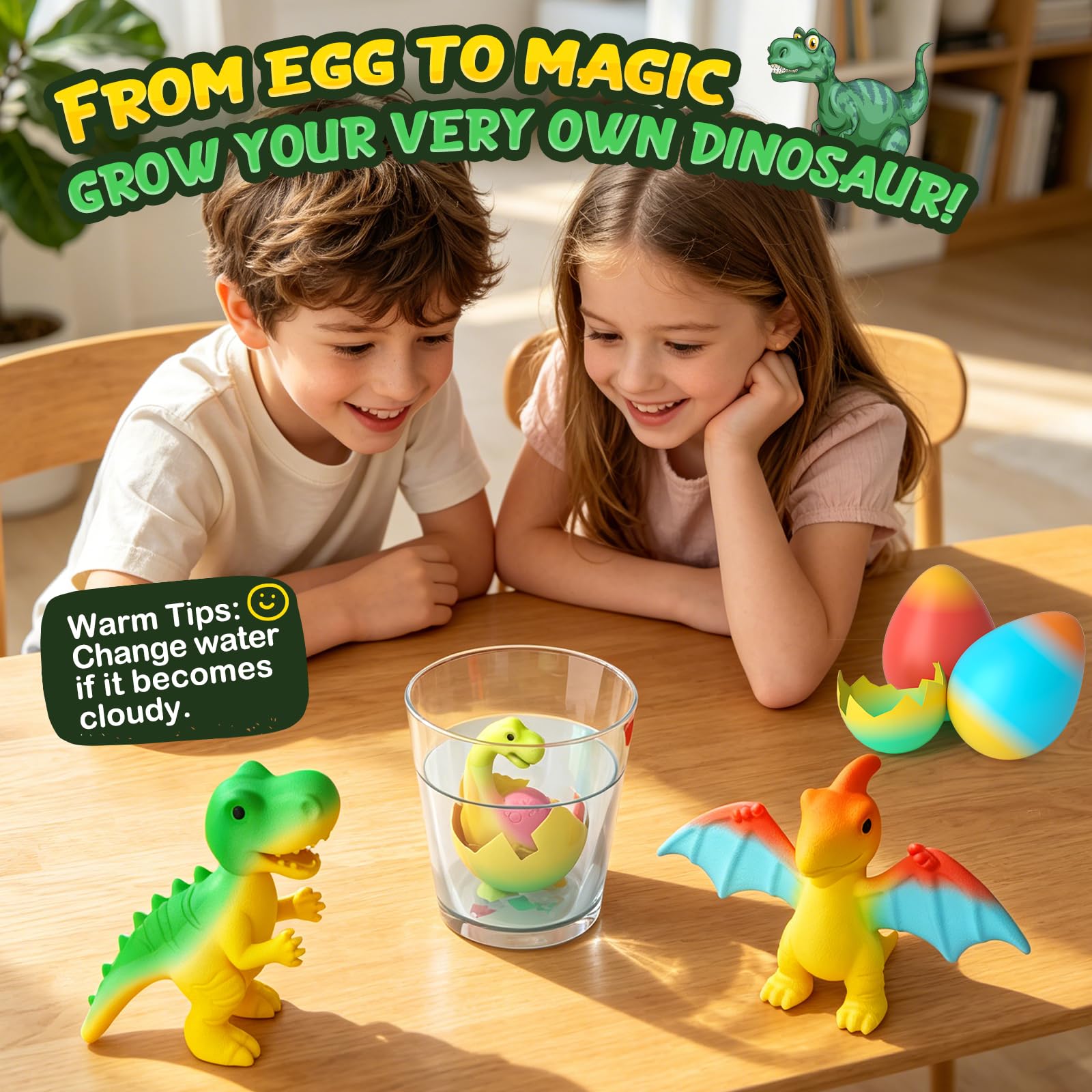 Dinosaur Hatching Surprise Eggs for Kids - 6 Pack Dinosaur Toys for Boys and Girls, Easter Basket Stuffers