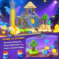 100PCS Magnetic Blocks: Build Mine Magnet World Set Magntic Toys for 4-8 STEM Building Cubes