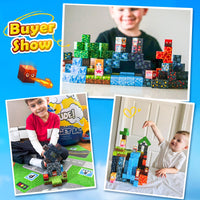 Magworld 88 PCS Magnetic Blocks - Build Mine Magnet World Lava Valley Set