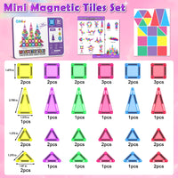 Magnetic Tiles Mini Travel Toys Set for Kids 40 PCS, Magnetic Blocks Building Toy Preschool Classroom Must Haves, Montessori  Toys