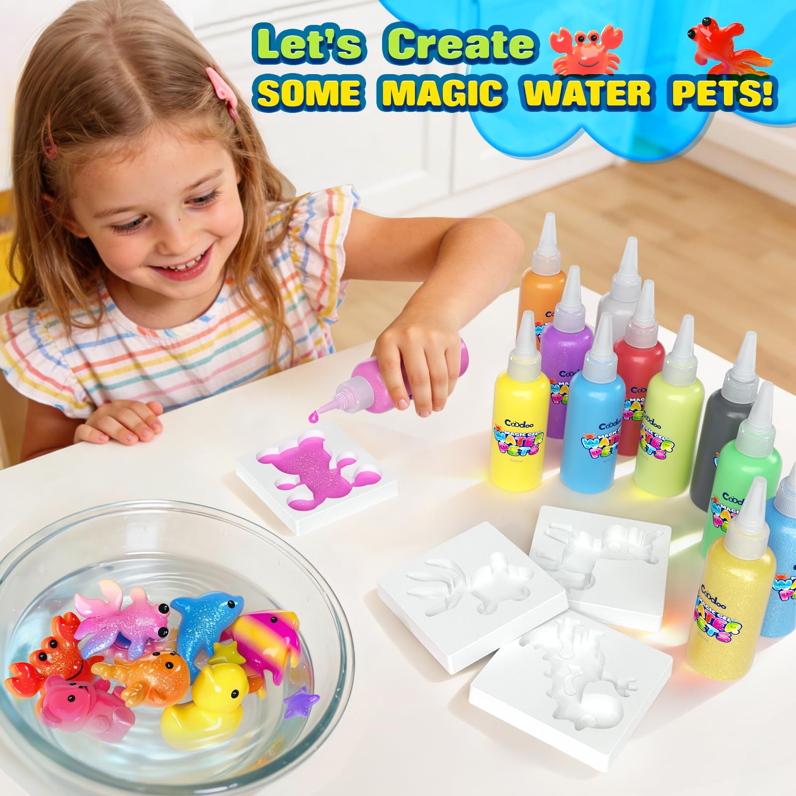 Magic Water Elf Toy Craft Kits, Aqua Fairy Water Gel DIY Squishies Squishy Maker Toddler Kids Toys for Girls Boys Toys Birthday Gifts