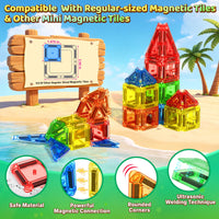 Mini Magnetic Tiles Travel Set with Case 40 PCS Toddler Travel Games for Car Rides & Restaurants