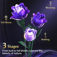 Gothic Rose Bouquet Building Set, Compatible with Lego Flowers, Halloween Botanical Collection for Home Decor,