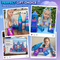 Diamond Magnetic Tiles & Building Blocks 60 PCS — Princess Toys for Girls & Boys, Toddler Girl Gifts