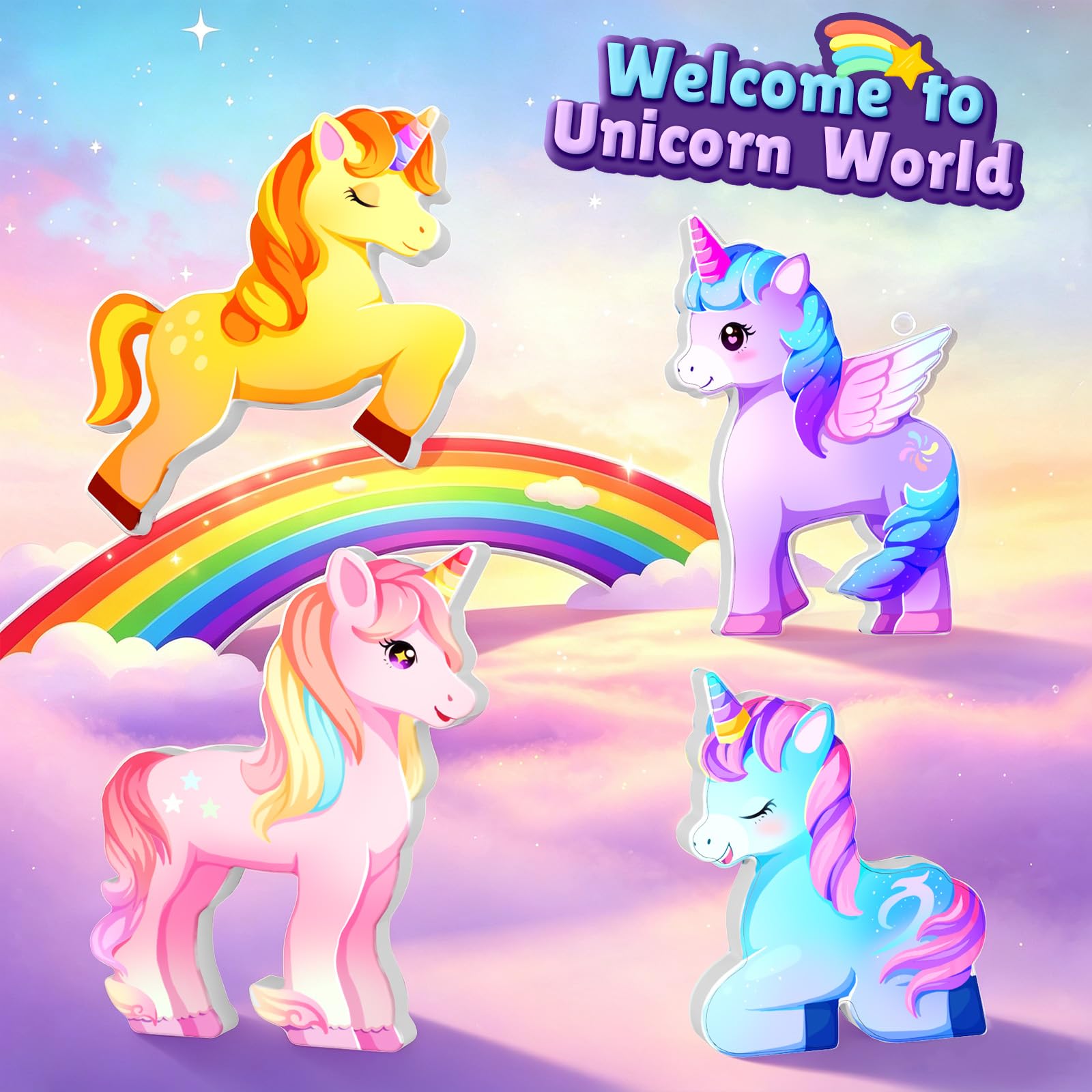 Magnetic Tiles Unicorn Toys for Girls Kids, Princess Magnetic Blocks Castle