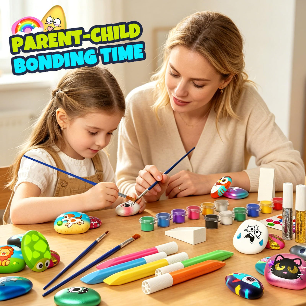 Rock Painting Craft Kits Glow in The Dark Rock, Arts and Crafts for Kids 6+
