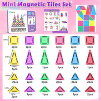 Magnetic Tiles Mini Travel Toys Set for Kids 40 PCS, Magnetic Blocks Building Toy Preschool Classroom Must Haves, Montessori  Toys
