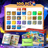 100PCS Magnetic Blocks: Build Mine Magnet World Set Magntic Toys for 4-8 STEM Building Cubes