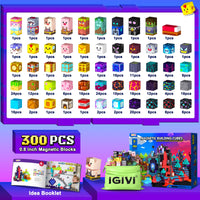 300PCS Magnetic Blocks, Build Mine Magnet World Set, Stacking Magnetic Building Cubes for Kids STEM Montessori Toys