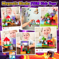 Magnetic Blocks 200 PCS - Magnetic Building Cubes Toys Build Mine Magworld Craft Cubes Portal Theme STEM Toys