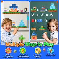 Magworld 100PCS Magnetic Blocks - Build Mine Magnet World Road Set,