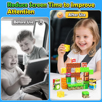 Magworld 80pcs Magnetic Blocks Travel Toys with Portable Metal Tin - STEM Magnet Building Blocks Toddler Toys