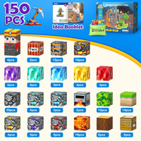 Magworld 150 PCS Magnetic Building Blocks STEM Toy, Stacking Mine Magnet World Craft Cubes