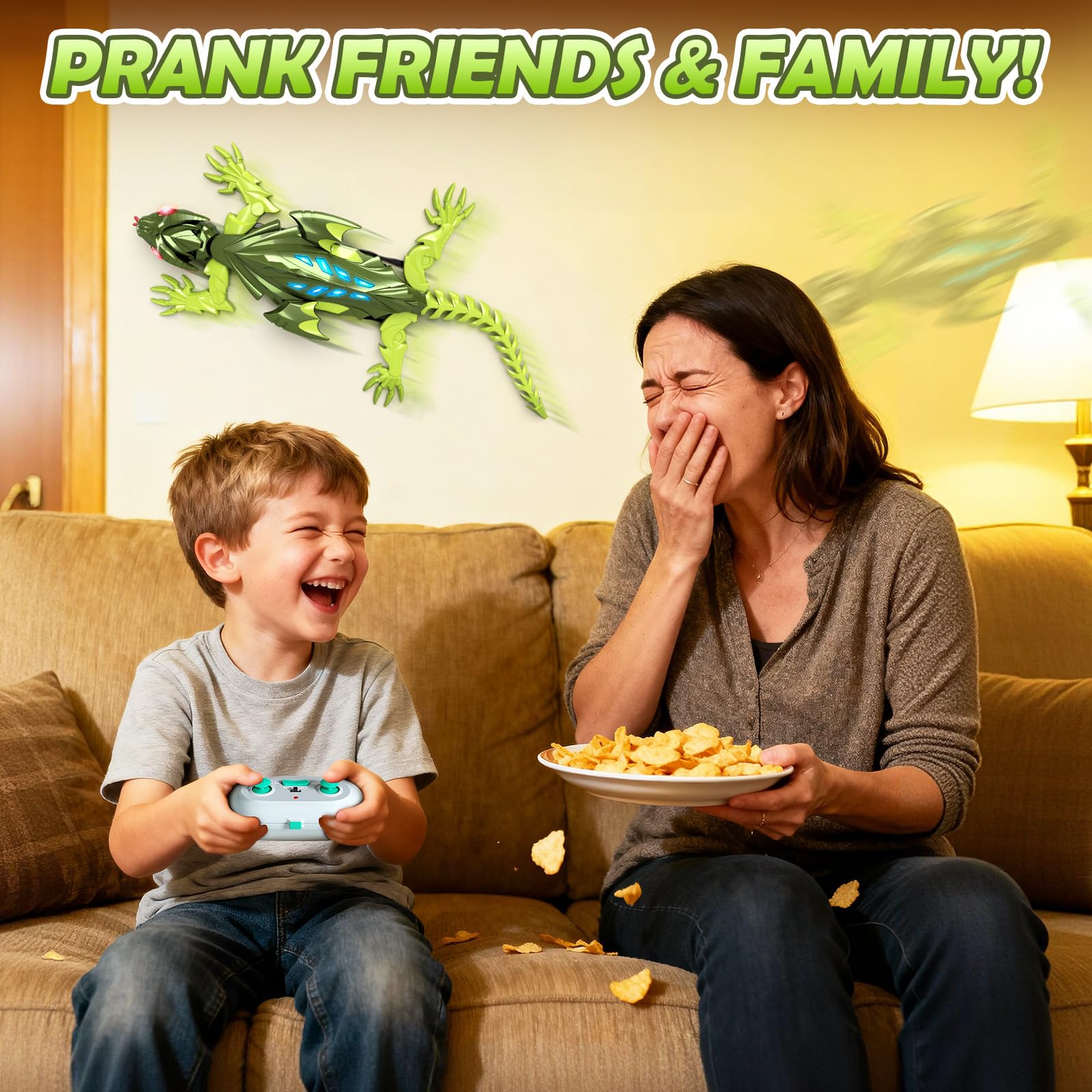 Wall Climbing Gecko Lizard, Kids Toys Remote Control Car, Rechargeable Wall Crawler Gecko Robot, Cool Prank Birthday Xmas for Grandkids