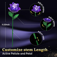 Gothic Rose Bouquet Building Set, Compatible with Lego Flowers, Halloween Botanical Collection for Home Decor,