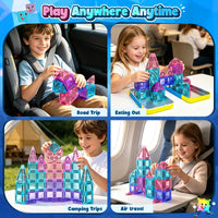 Magnetic Tiles Toddler Toys Travel Essential Games Magnet Building Blocks 36 PCS STEM Sensory Educational Toys