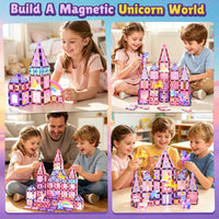 Magnetic Tiles Unicorn Toys for Girls Kids, Princess Magnetic Blocks Castle