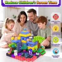 Magworld 150 Magnetic Blocks Magnetic Building Toys, Mine Magnet World Building Craft, STEM Toy for Kids