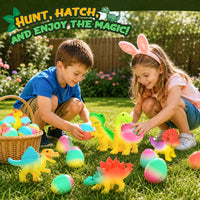 Dinosaur Hatching Surprise Eggs for Kids - 6 Pack Dinosaur Toys for Boys and Girls, Easter Basket Stuffers