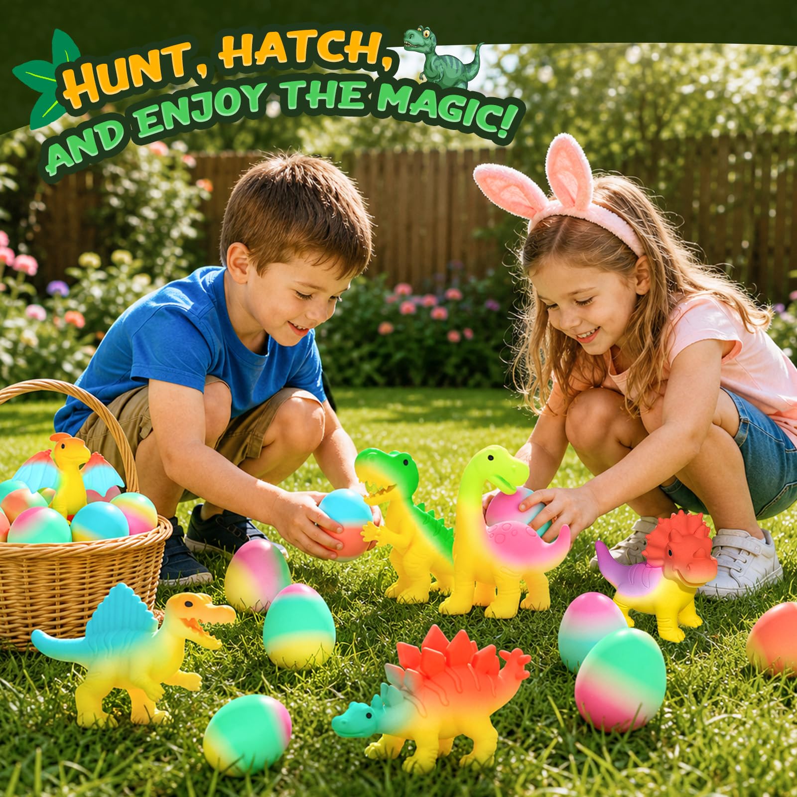 Dinosaur Hatching Surprise Eggs for Kids - 6 Pack Dinosaur Toys for Boys and Girls, Easter Basket Stuffers