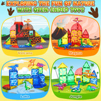 42PCS Lava Dinosaur World Set Magnetic Tiles-Coodoo