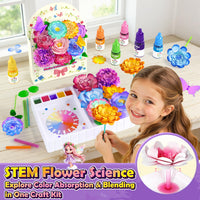 DIY Flower Craft Kits, Magic Dyeing Florist Bouquet Maker Art Supplies Arts and Crafts for Kids