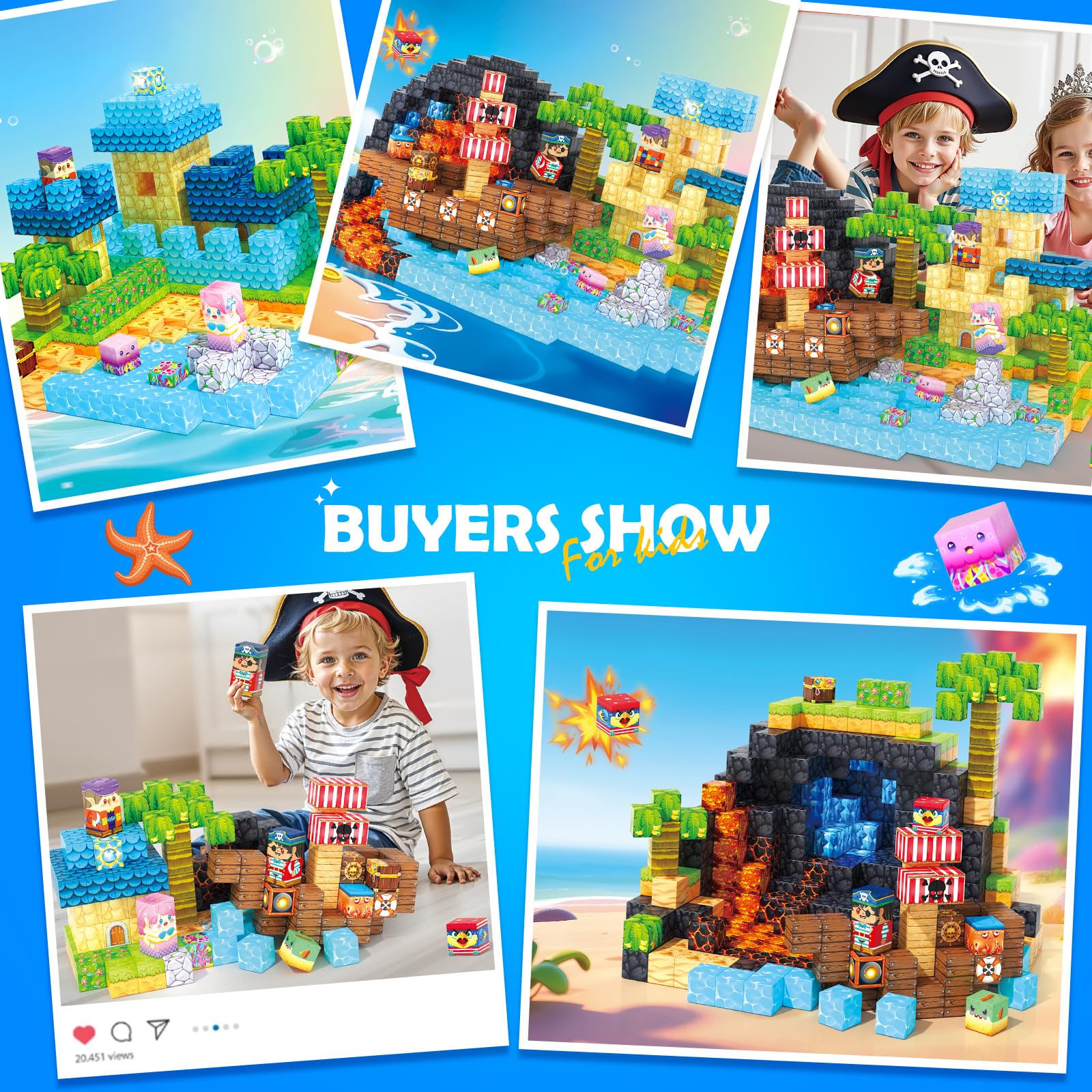 Magworld Magnetic Blocks - 150PCS Magnetic Building Blocks Magnet Toys for Kids