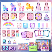 Magnetic Tiles Unicorn Toys for Girls Kids, Princess Magnetic Blocks Castle