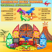42PCS Lava Dinosaur World Set Magnetic Tiles-Coodoo