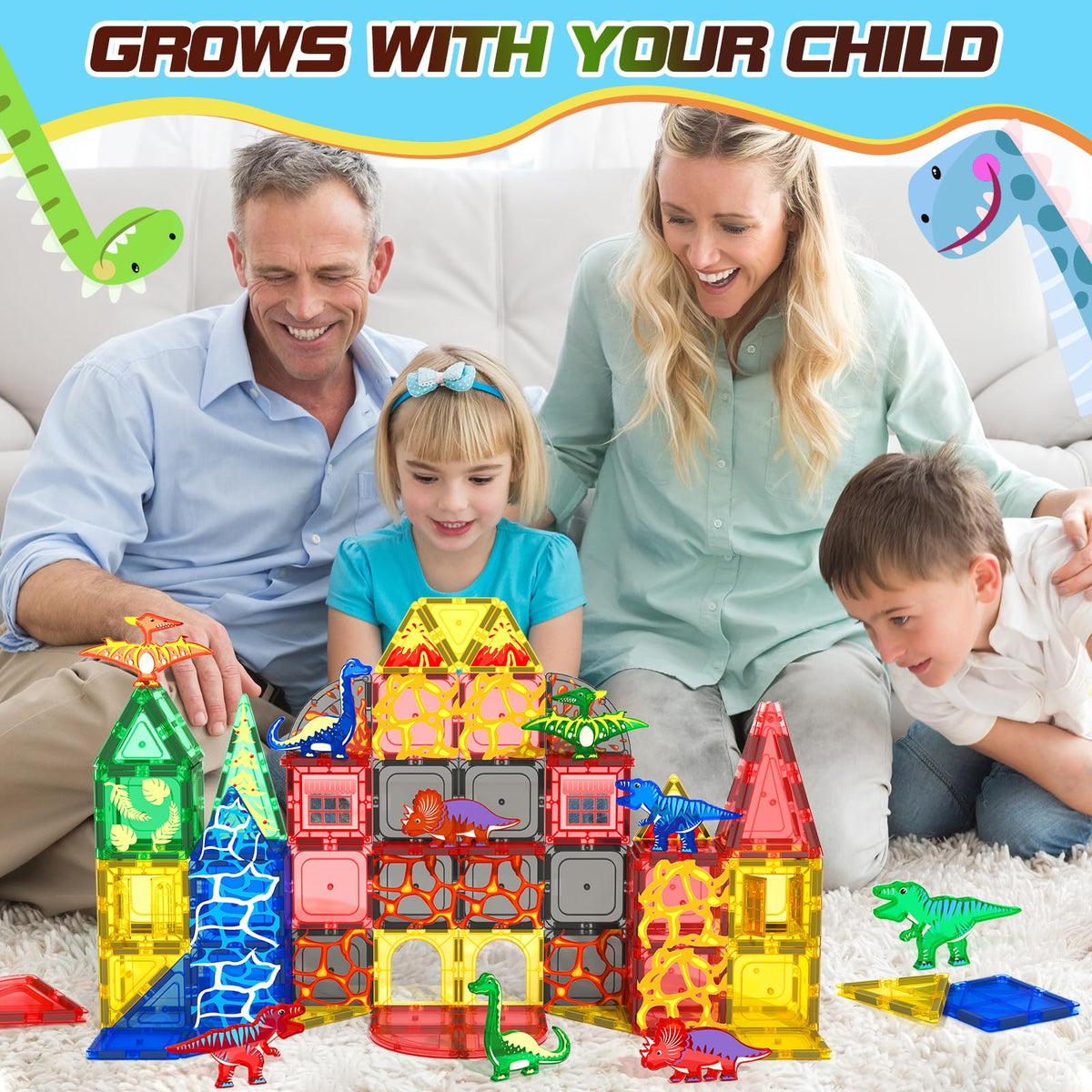 102PCS Lava Dinosaur Toys with 8 Dinosaurs-Coodoo