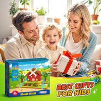 Magworld 100 PCS Magnetic Blocks - Build Mine Magnet World Farm Animals Set