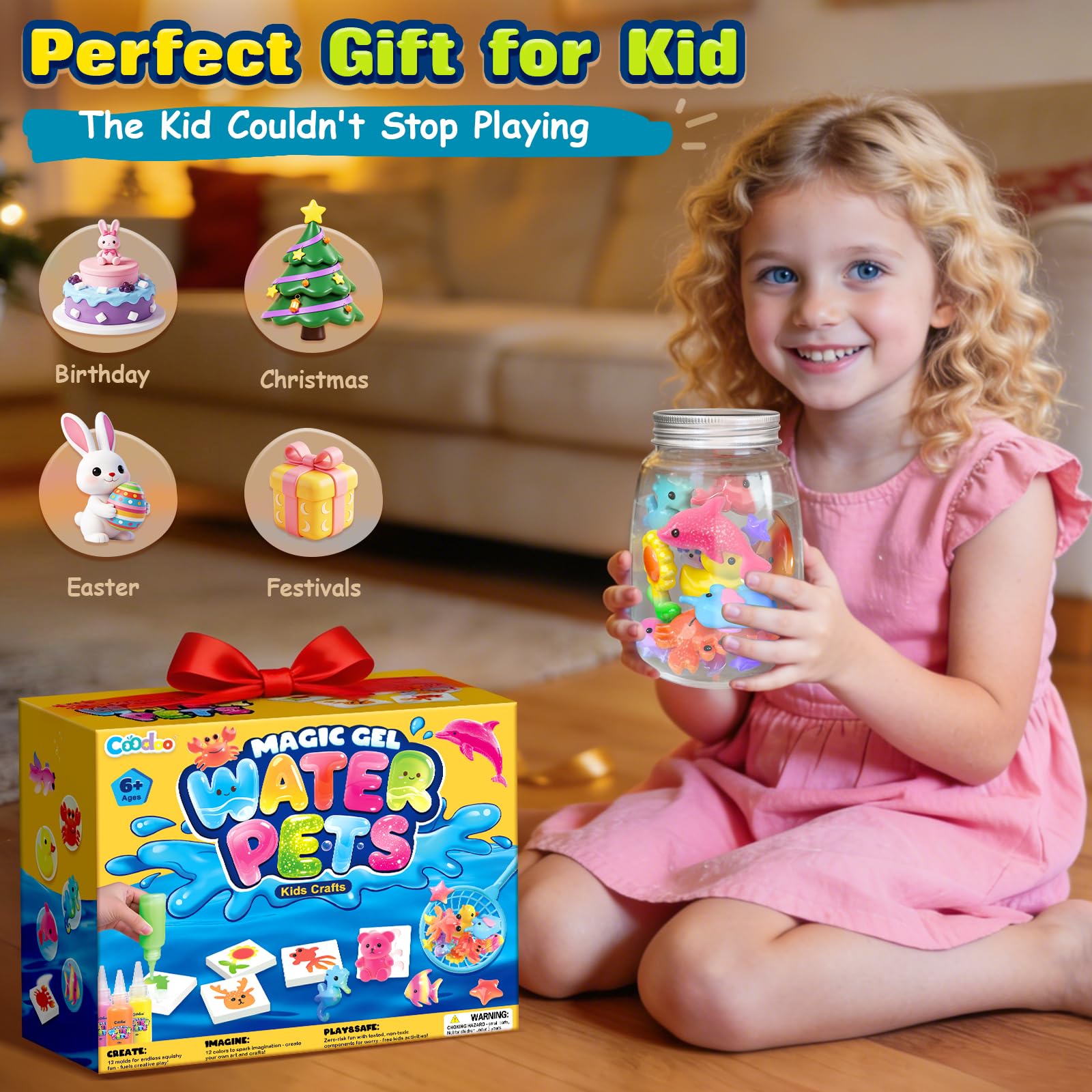 Magic Water Elf Toy Craft Kits, Aqua Fairy Water Gel DIY Squishies Squishy Maker Toddler Kids Toys for Girls Boys Toys Birthday Gifts