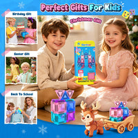Magnetic Tiles Toddler Toys Travel Essential Games Magnet Building Blocks 36 PCS STEM Sensory Educational Toys
