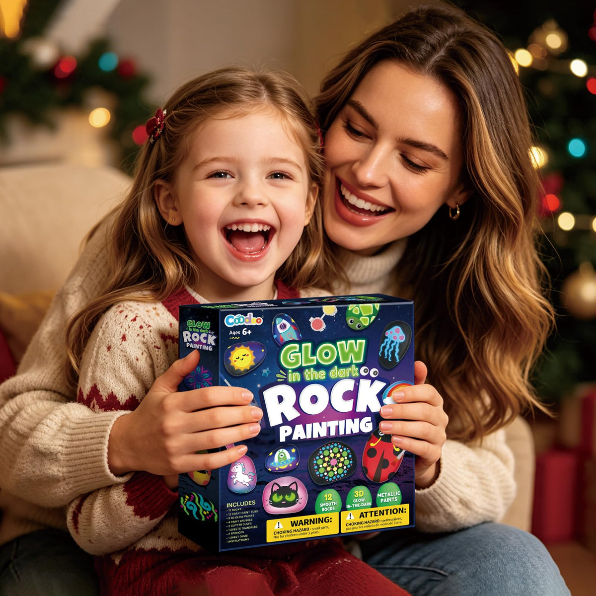 Rock Painting Craft Kits Glow in The Dark Rock, Arts and Crafts for Kids 6+