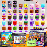 Magnetic Blocks 200 PCS - Magnetic Building Cubes Toys Build Mine Magworld Craft Cubes Portal Theme STEM Toys
