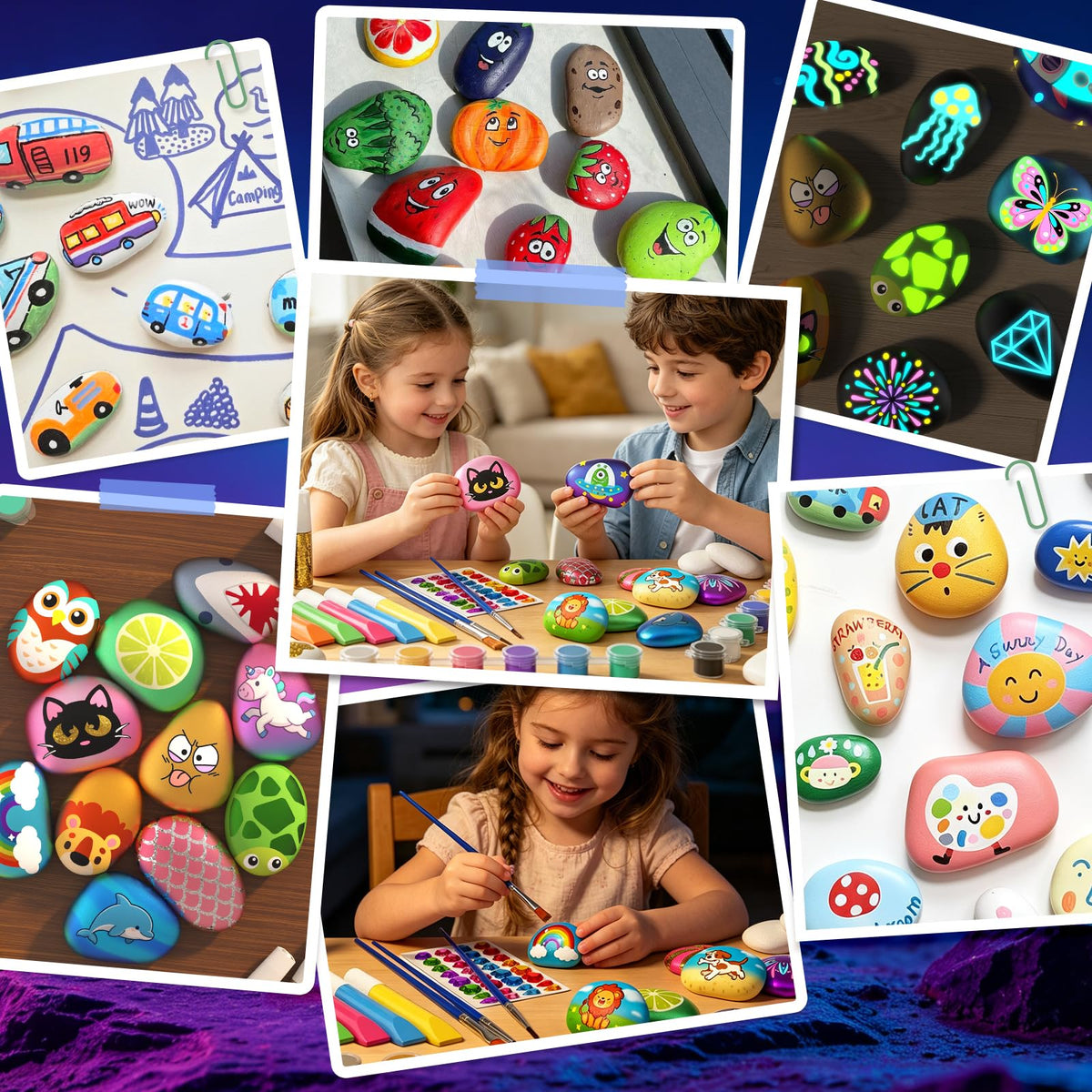 Rock Painting Craft Kits Glow in The Dark Rock, Arts and Crafts for Kids 6+