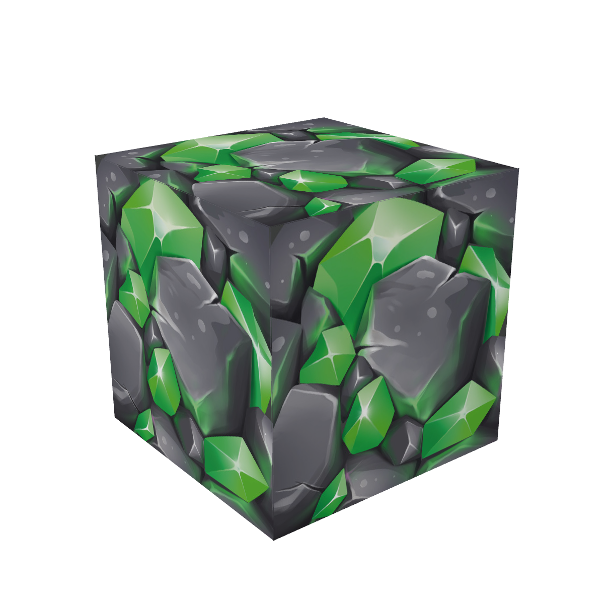 Rock with Green Crystal - Painted Variant 015 MagWorld magnetic module